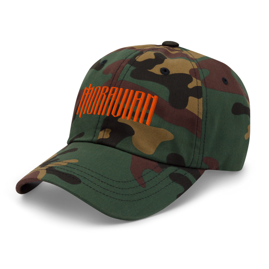Moravian Camo Dad Hat (Orange Embroidered Logo)