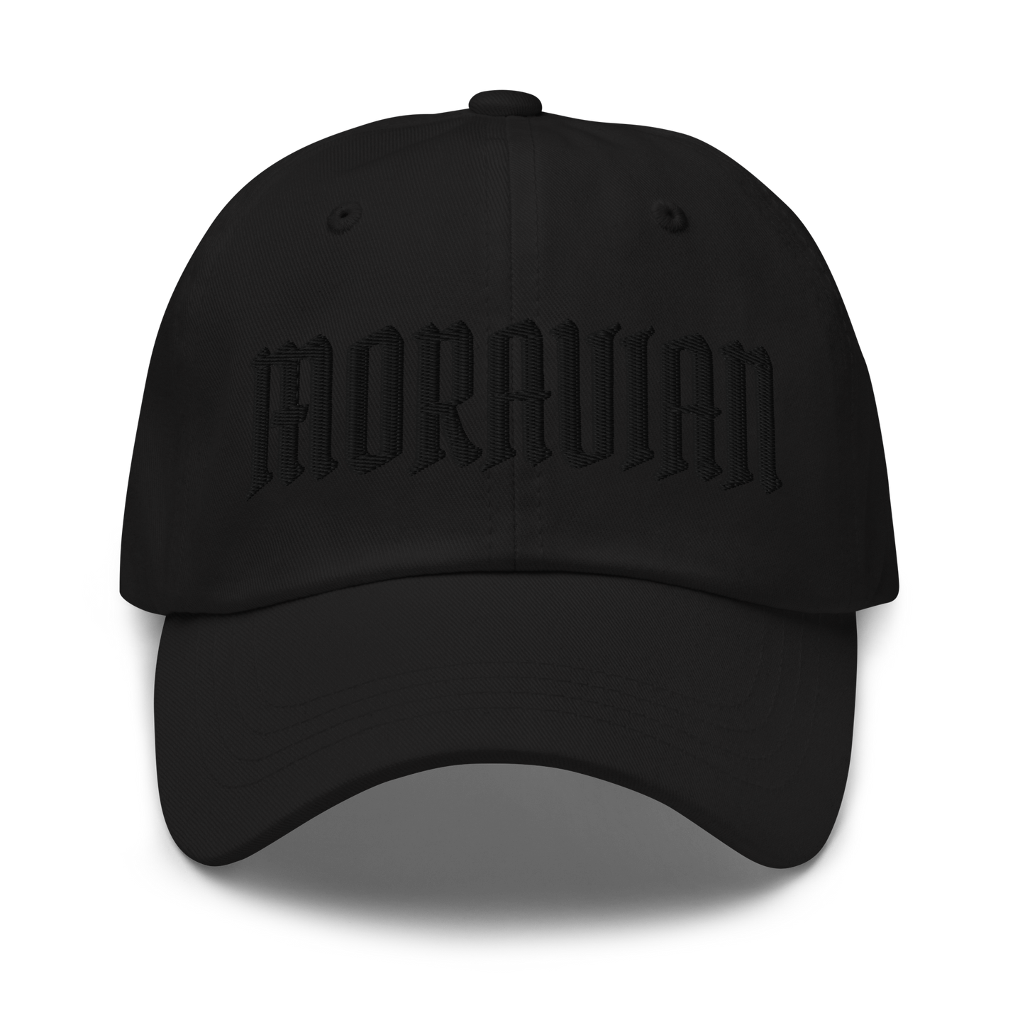 Moravian Dad Hat (Black Embroidered Logo)