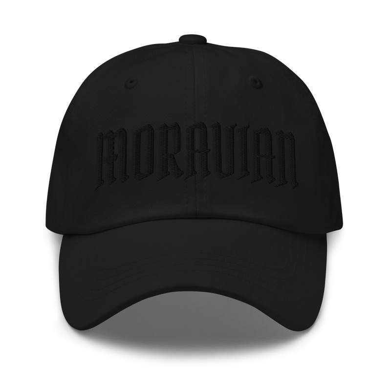 Moravian Dad Hat (Black Embroidered Logo)