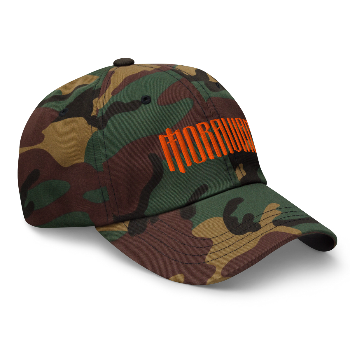 Moravian Camo Dad Hat (Orange Embroidered Logo)